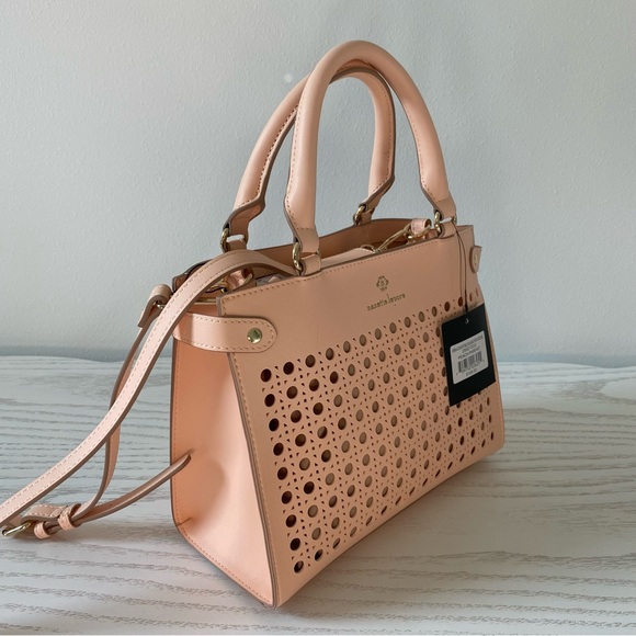 Nanette Lepore NWT Erika Convertible Perforated Satchel in Peach Parfait - Picture 5 of 12